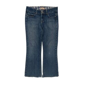 Paige Women’s Hidden Hills High Rise Raw Hem Bootcut Denim Jeans Size 29x26”